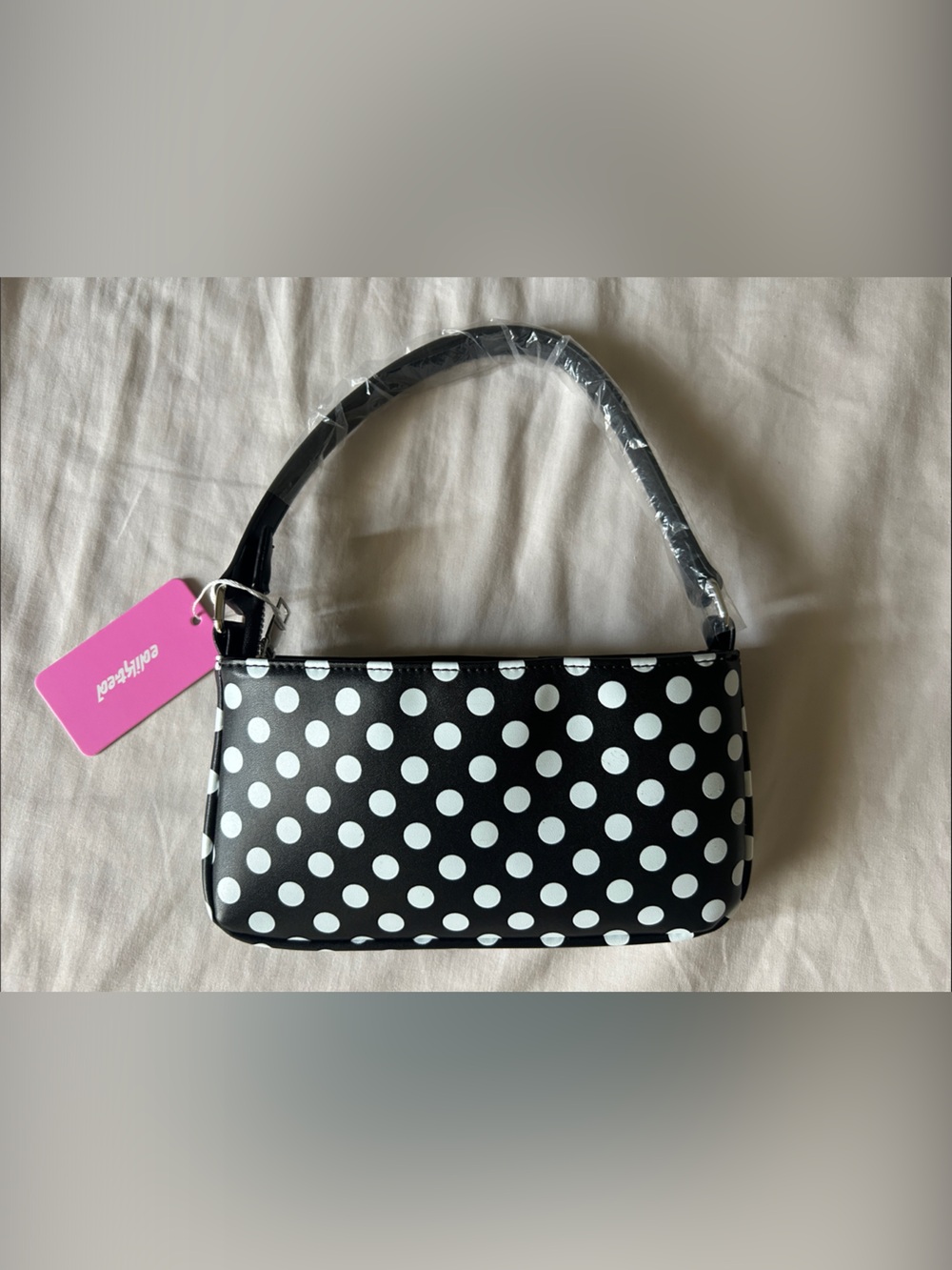 Polka Dot Black & White Shoulder Bag -